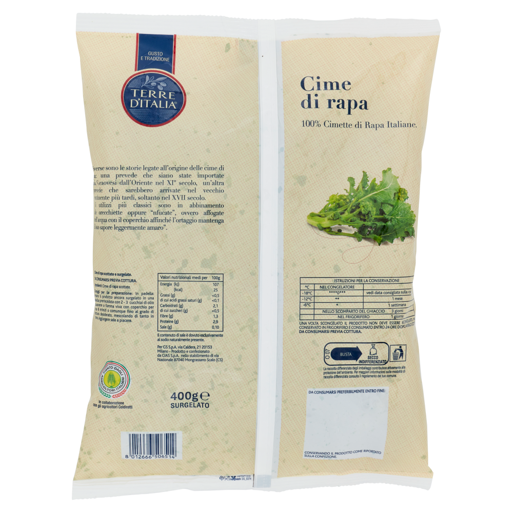 Terre d'Italia Cime di rapa Surgelato 400 g