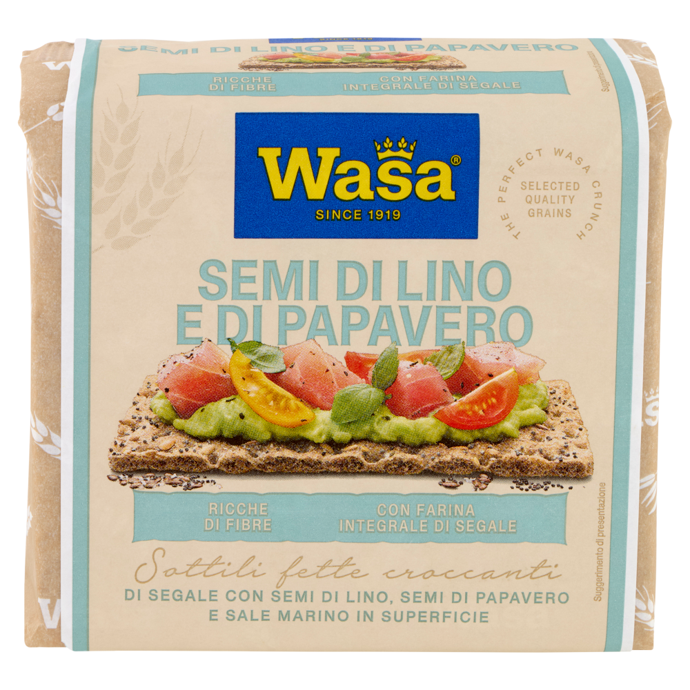 Wasa Chruncy Twist Cracker con Farina Integrale di Segale e Semi di Lino e Papavero 245g
