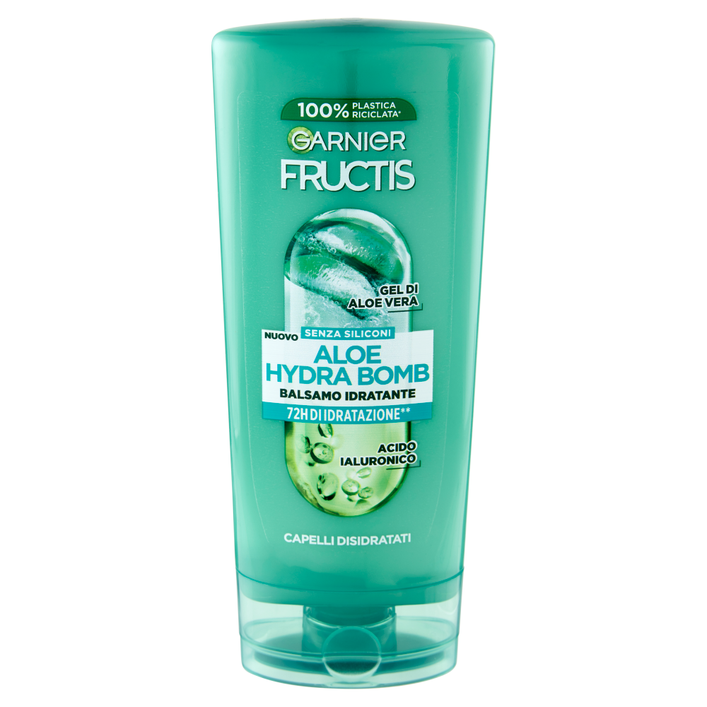 Garnier Fructis Balsamo Aloe Hydra Bomb, balsamo idratante per capelli disidratati, 200 ml