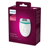 Philips Satinelle Essential Epilatore compatto con cavo bianco e verde BRE224/00