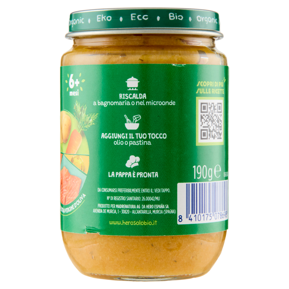 Hero Solo Bio Patate, Carote e Salmone 190 g
