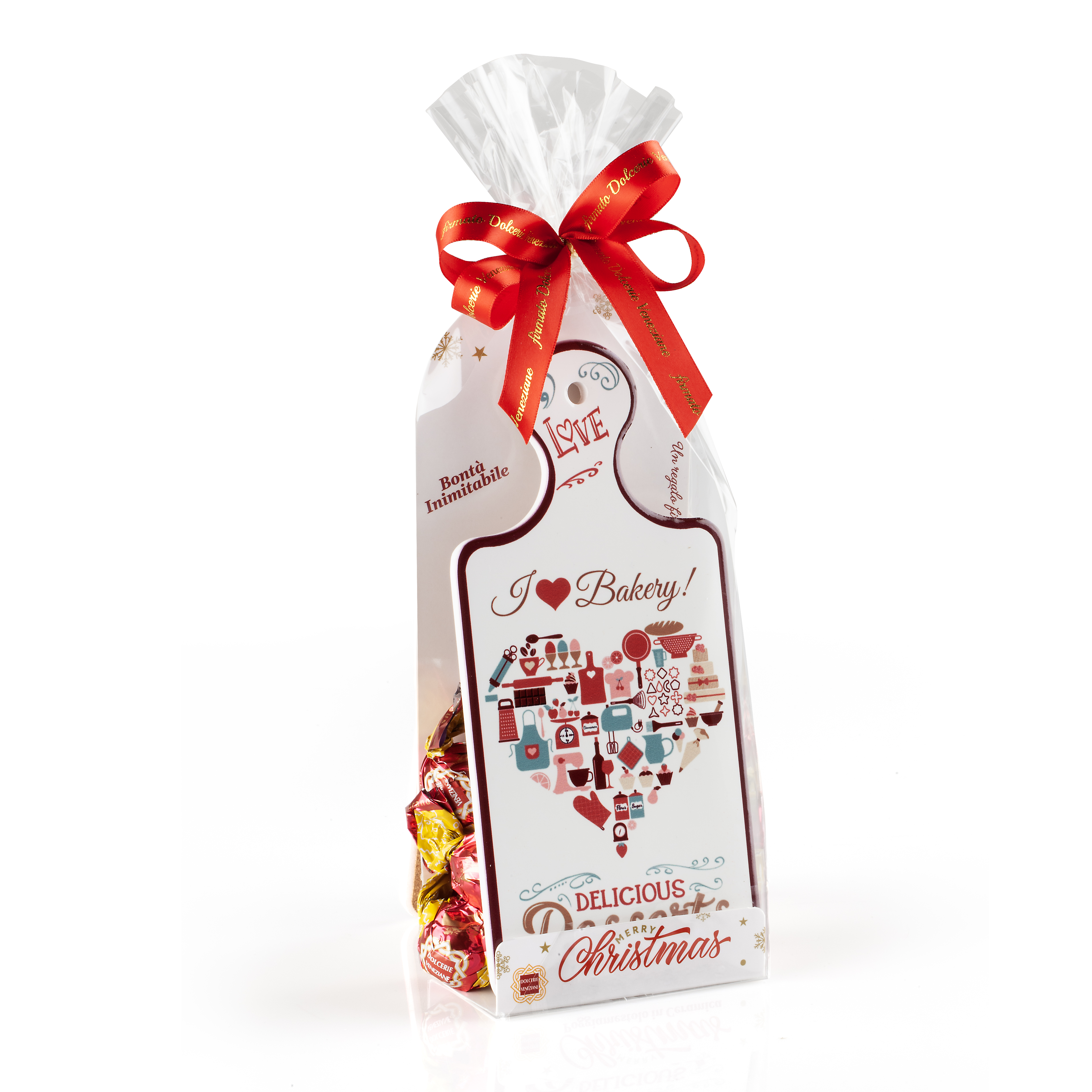 Merry Christmas con praline di cioccolato al latte/ fondente 100g