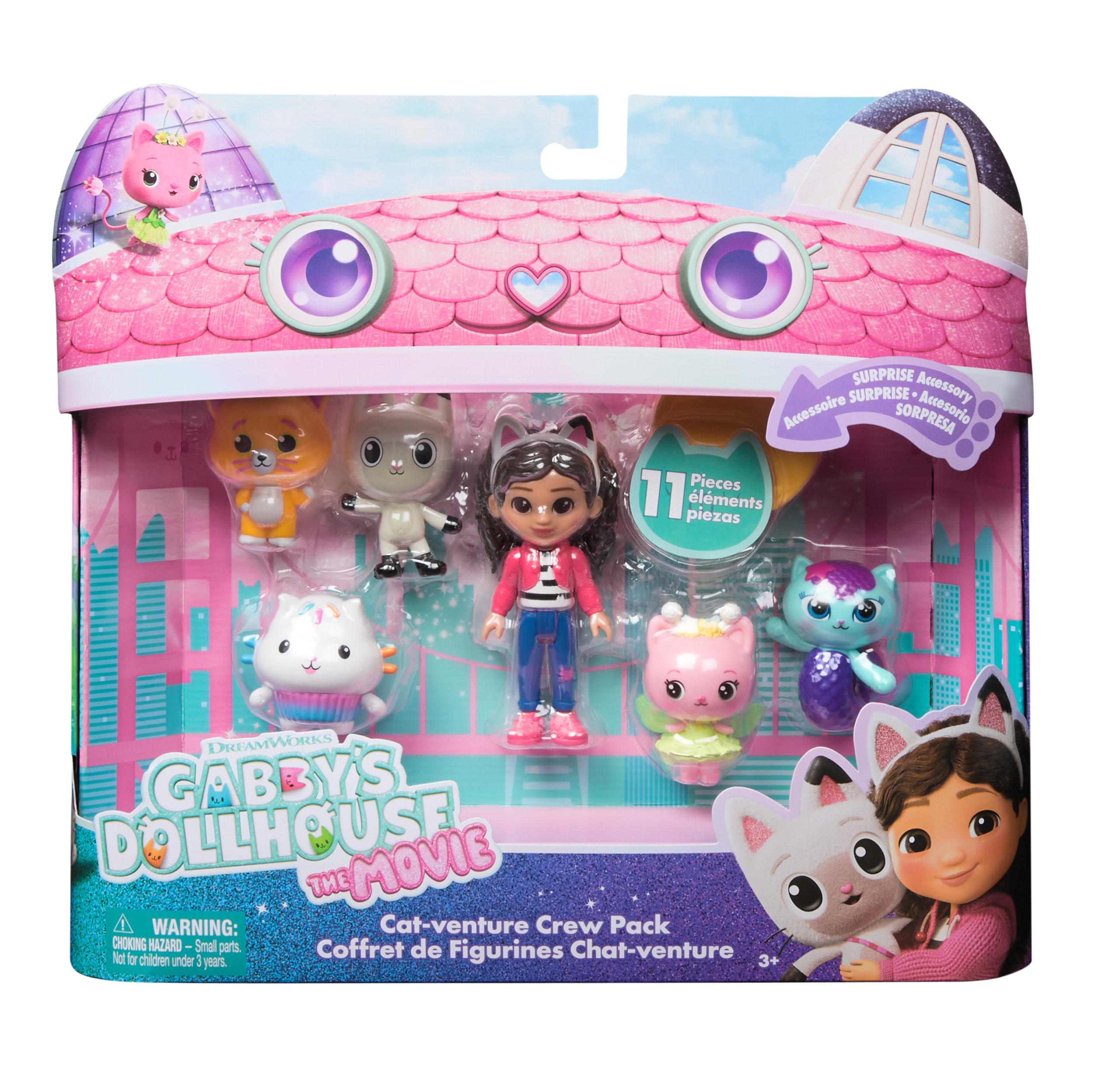 Gabby's Dollhouse : The Movie – Set mini personaggi del film | Set di 11 Pezzi con Personaggi e Accessori | Giocattolo per Bambine e Bambini dai 3 anni in su
