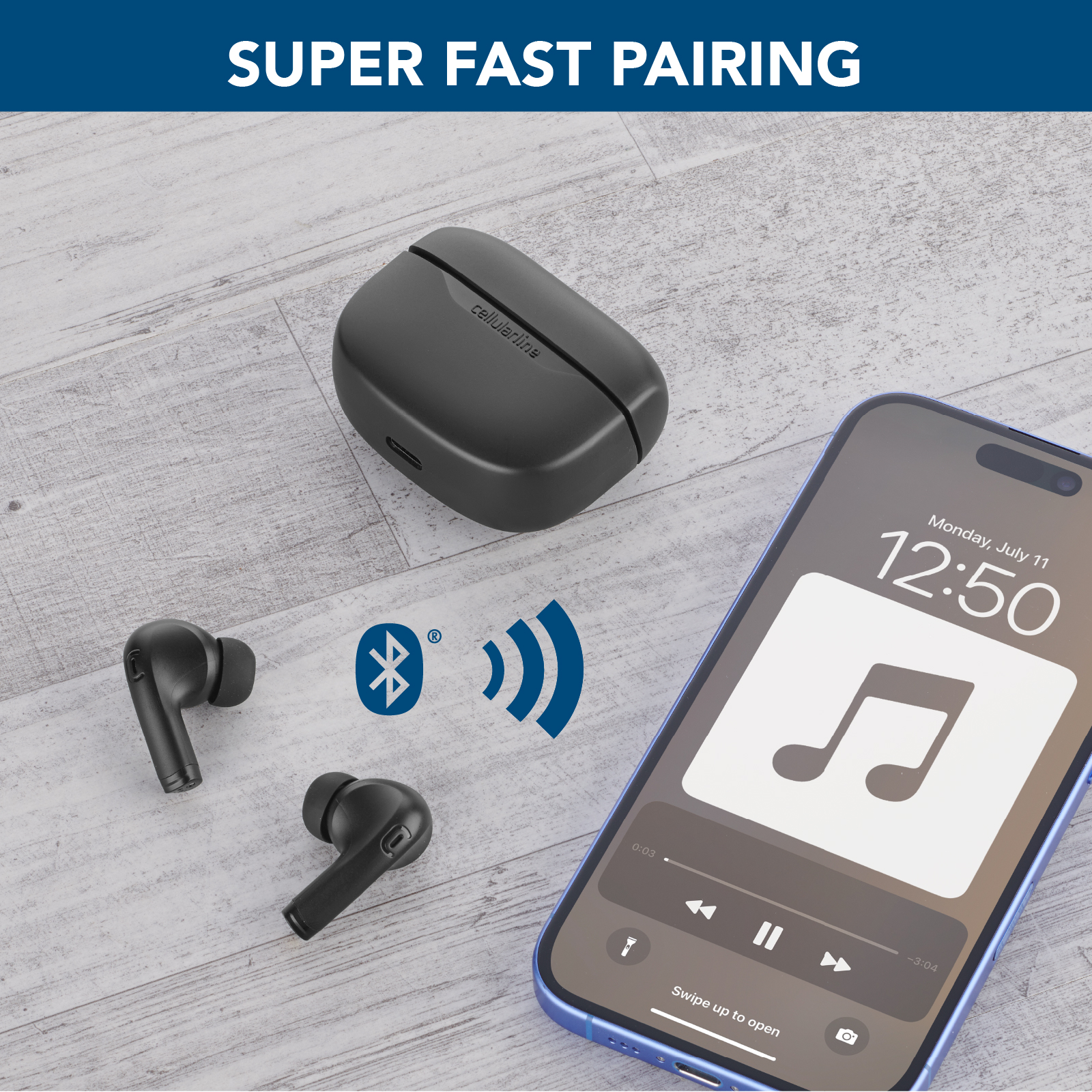 Cellularline Key Auricolari TWS Bluetooth custodia di ricarica e display led