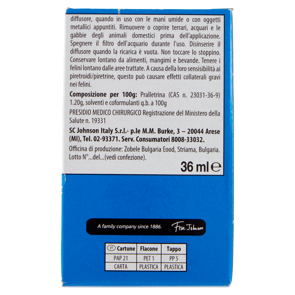 Raid Liquido Elettrico Ricarica,  60 Notti, Eucalipto, 36ml