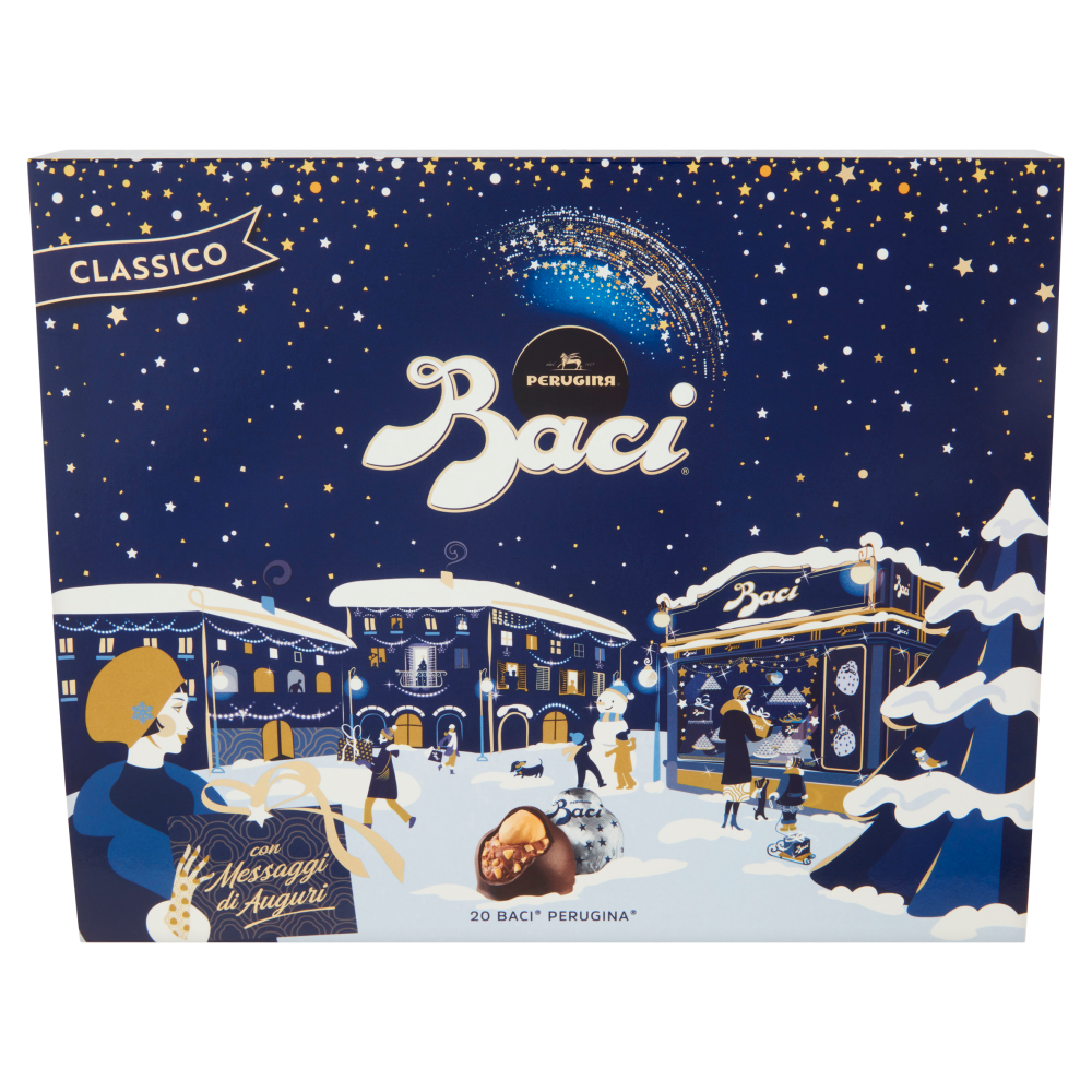 BACI PERUGINA Cioccolatini Fondenti ripieni al Gianduia Scatola Regalo  Natale 250 g