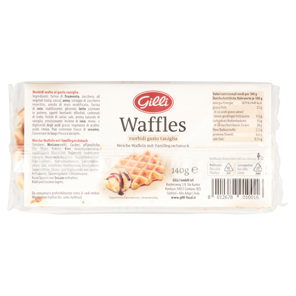 Gilli Waffles morbidi gusto vaniglia 140 g