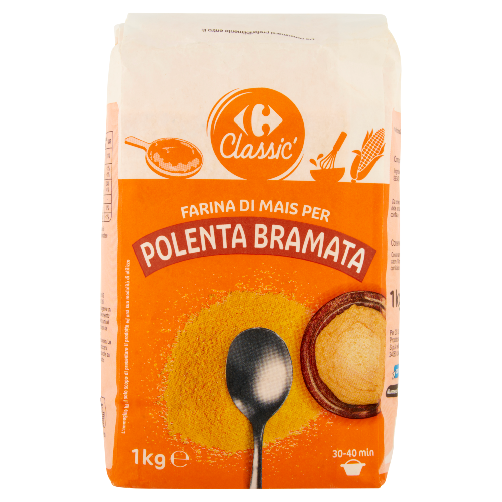 Carrefour Classic Farina di Mais per Polenta Bramata 1 Kg