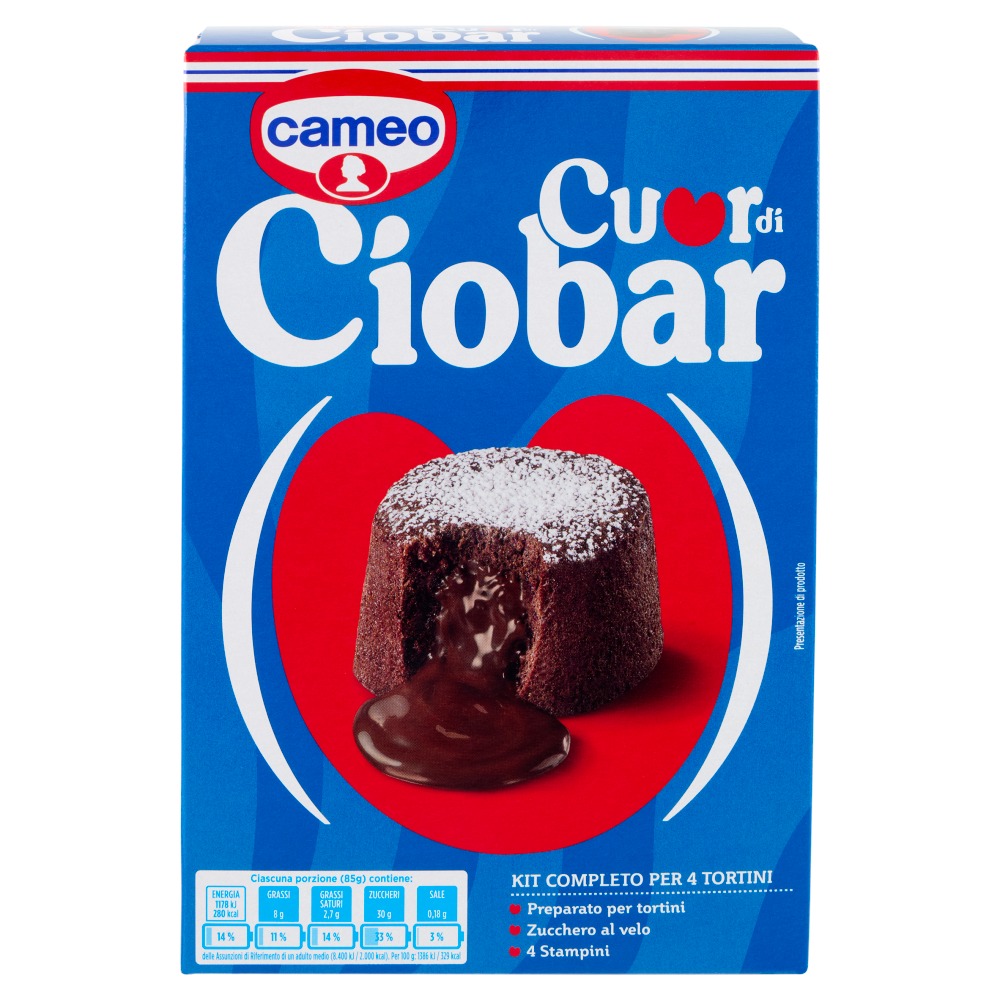 cameo Cuor di Ciobar Kit Completo per 4 Tortini 233 g