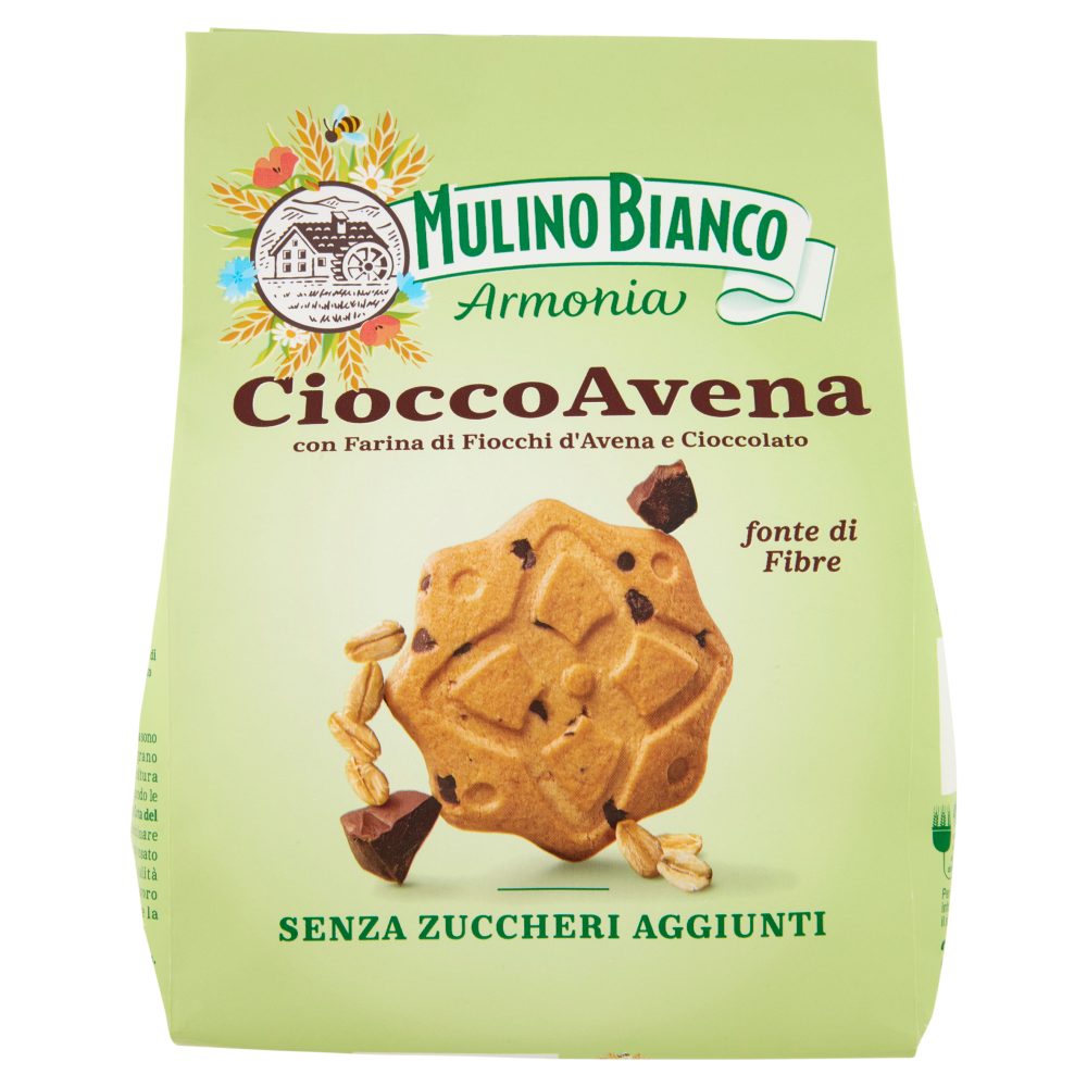 Mulino Bianco Armonia CioccoAvena Biscotti Farina Avena e Cioccolato Senza Zuccheri Aggiunti 270g