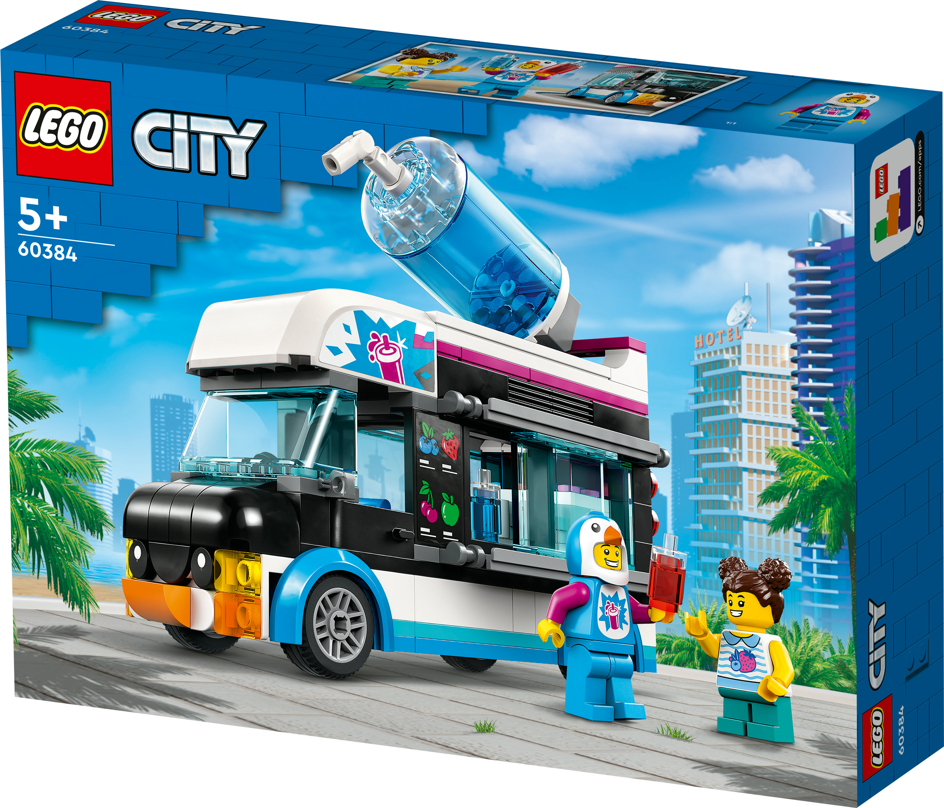 LEGO City 60384 Il Furgoncino delle Granite del Pinguino, Camion Giocattolo con Minifigure, Idea Regalo per Bambini e Bambine