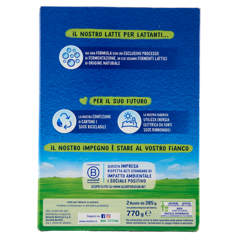 MELLIN 1 - Latte per Lattanti in Polvere, dalla nascita al 6&deg; mese, 770g