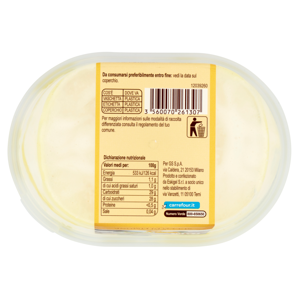 Carrefour Extra Gelato al Succo di Limone di Sicilia, Variegato 200 g