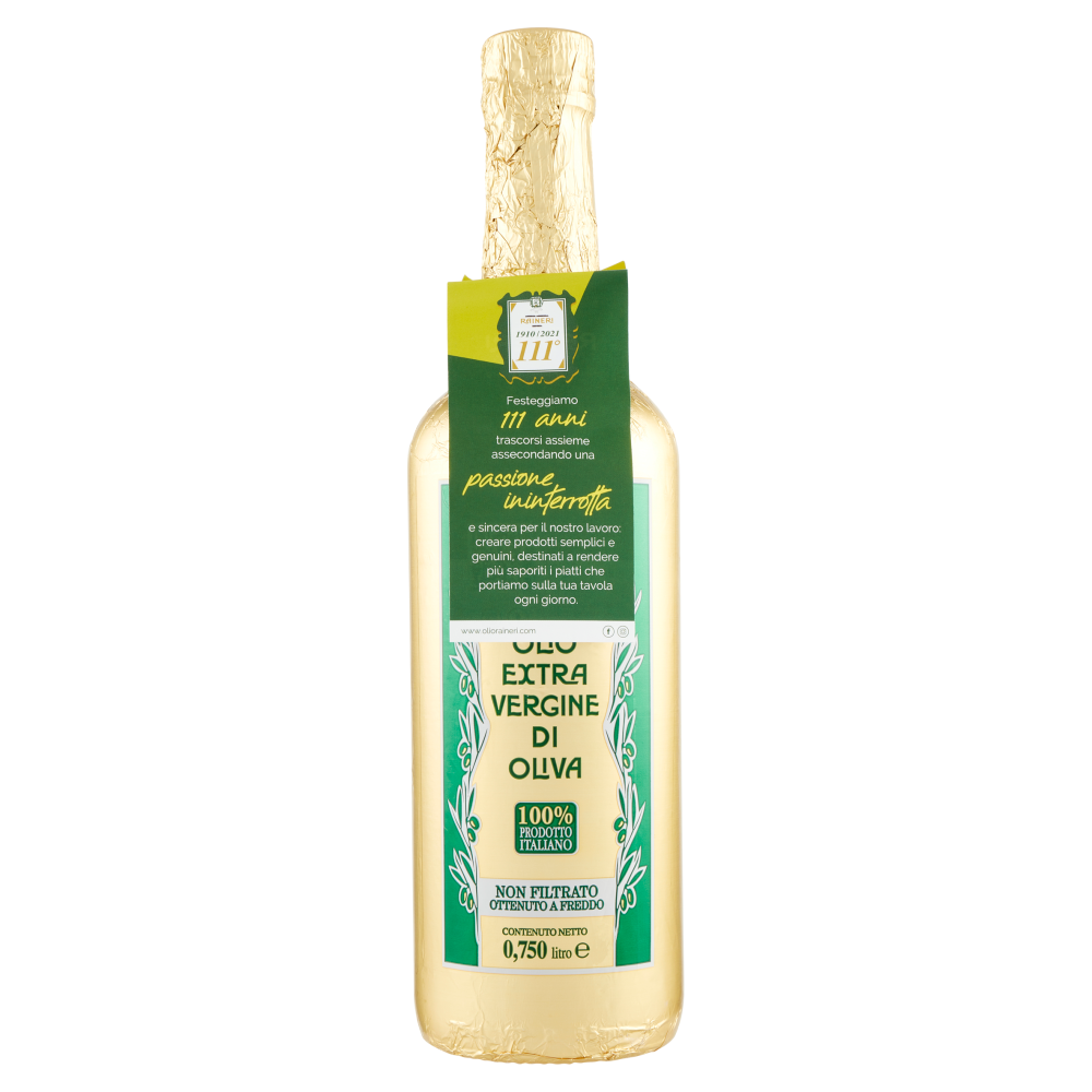 Raineri Olio Extra Vergine di Oliva Non Filtrato Ottenuto a Freddo 0,750 Litro