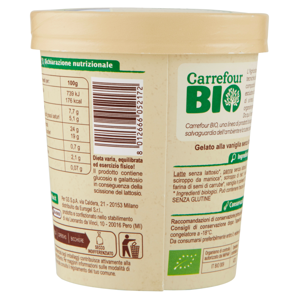 Carrefour Bio Gelato alla vaniglia Biologico 350 g