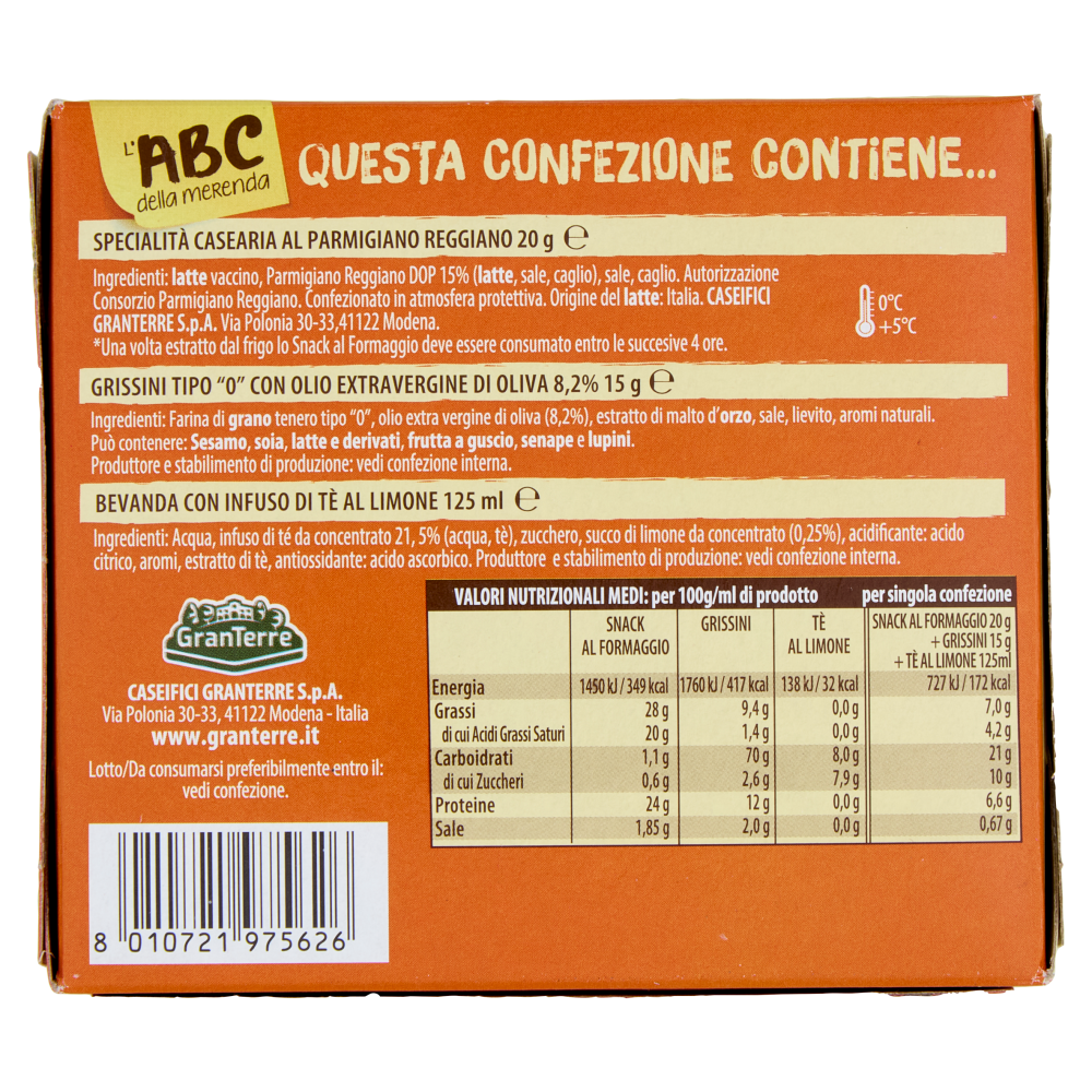 Parmareggio l'ABC della merenda con Snack al Formaggio