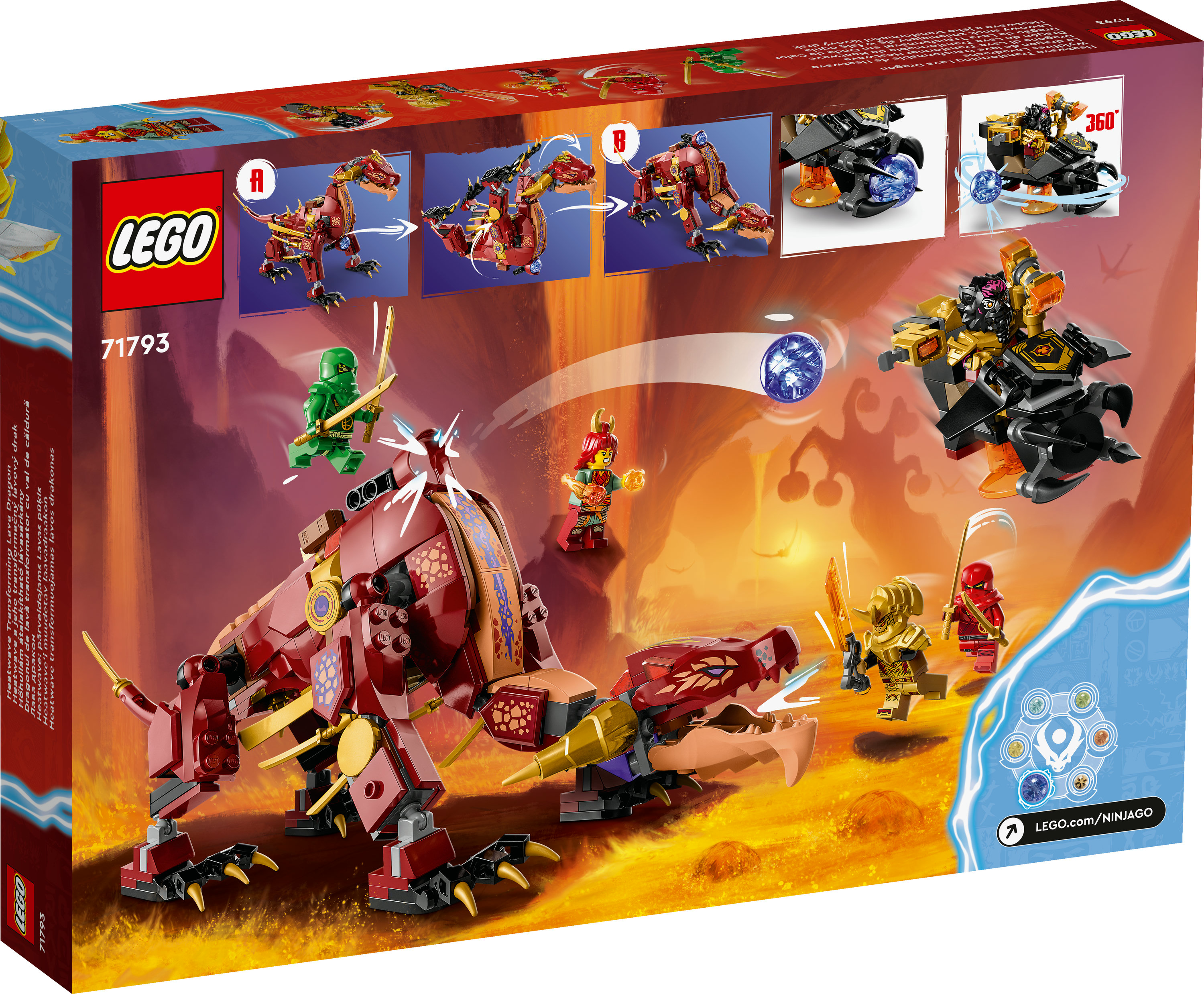 LEGO NINJAGO Dragone di Lava Transformer Heatwave