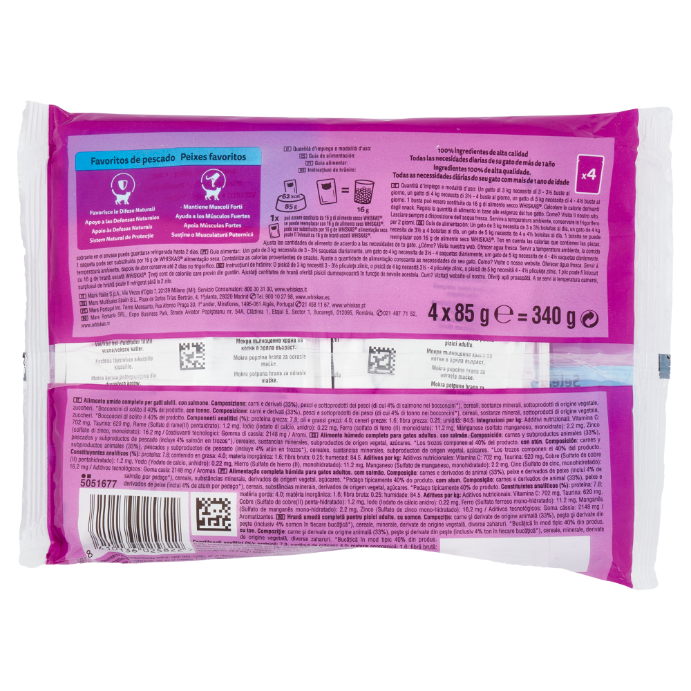 Whiskas Selezione Pesce in gelatina con salmone, con tonno 4 x 85 g