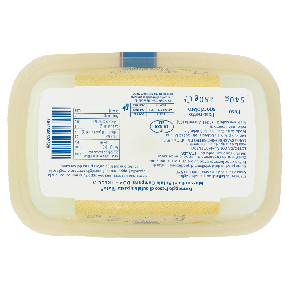 Terre d'ItaliaMozzarella di Bufala Campana D.O.P. Treccia 250 g