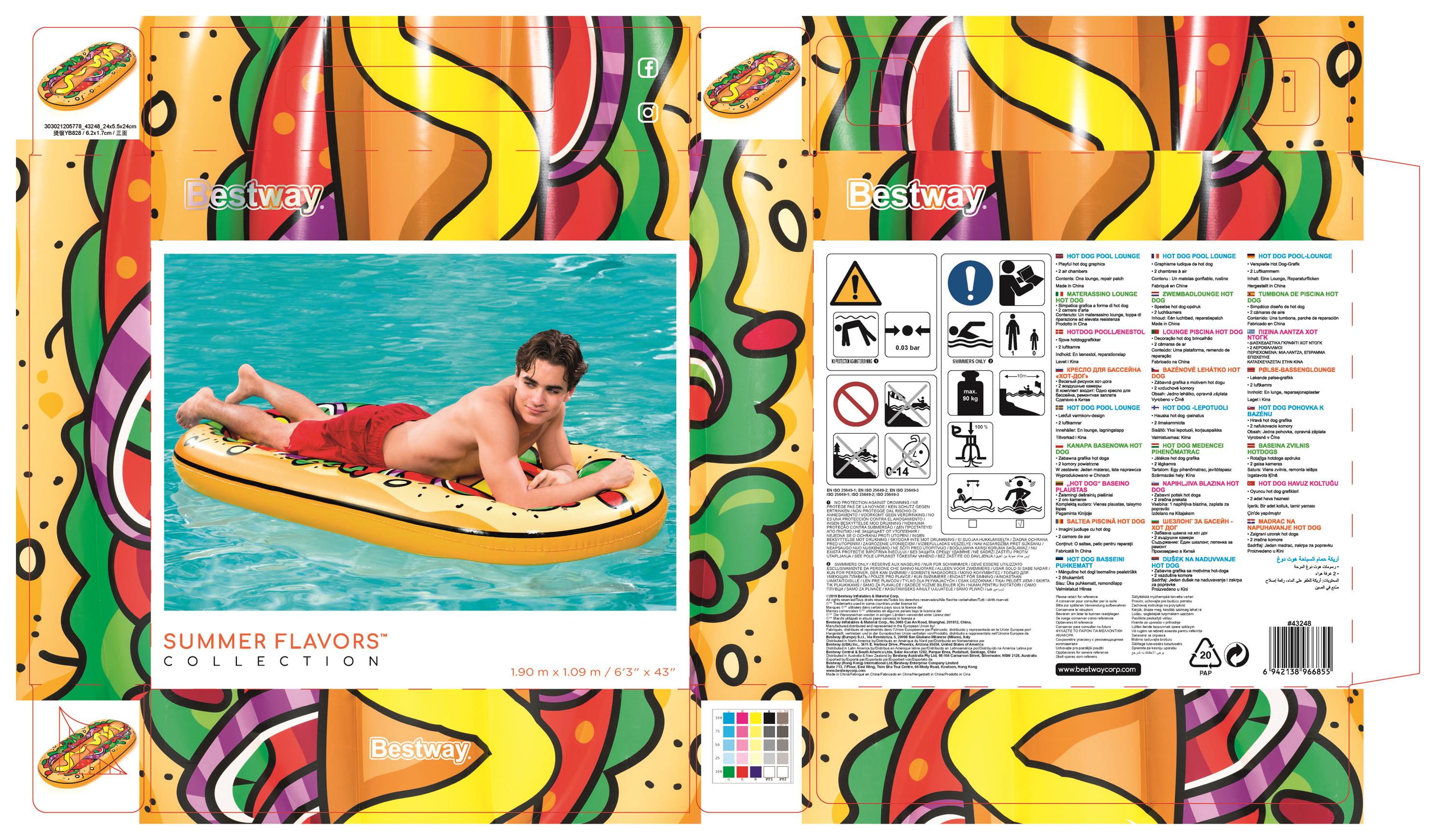 Bestway 43248 galleggiante da piscina e da spiaggia Multicolore Immagine Materassino galleggiante