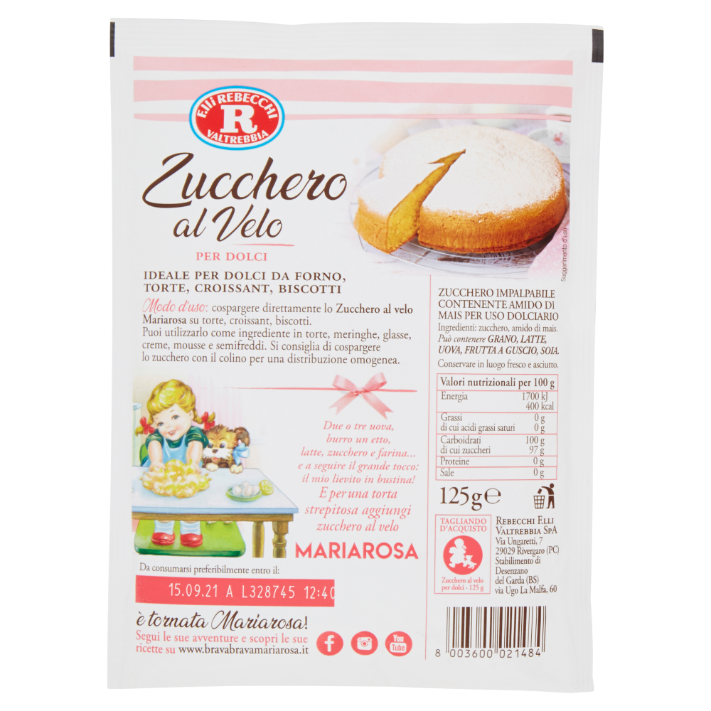 Mariarosa Zucchero al Velo per Dolci 125 g