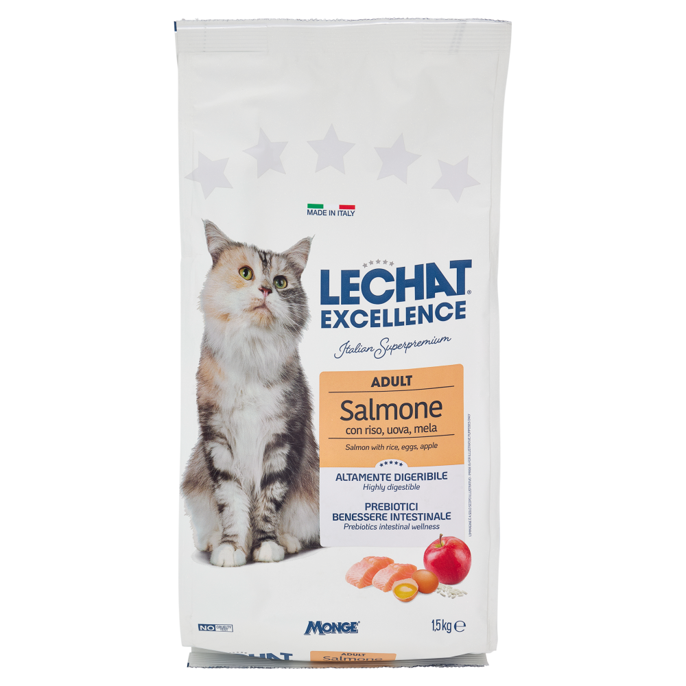 Le Chat Excellence Adult Salmone con riso, uova, mela 1,5 kg