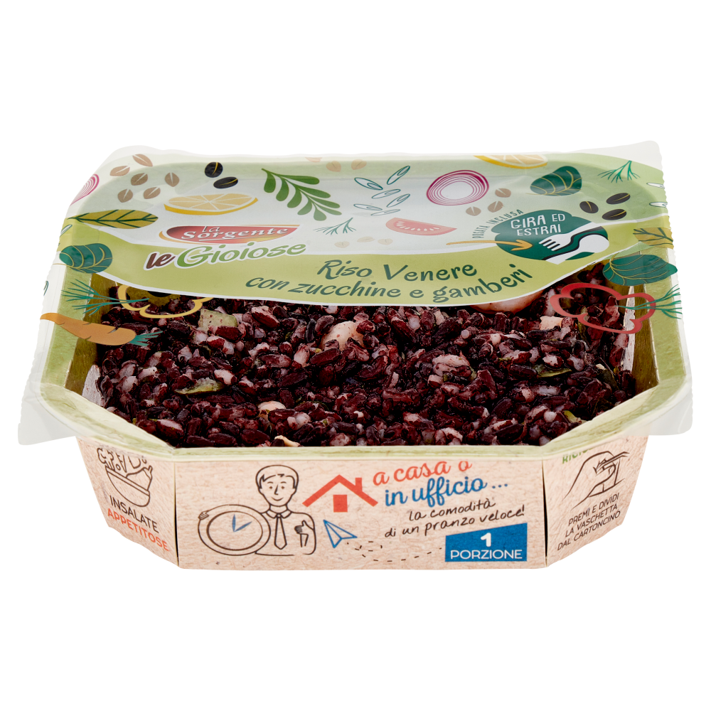 la Sorgente le Gioiose Riso Venere con zucchine e gamberi 200 g