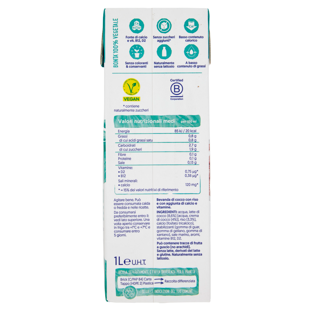 ALPRO Cocco Classico, Bevanda al Cocco 100% vegetale con vitamine B2, B12 e D, 1 L