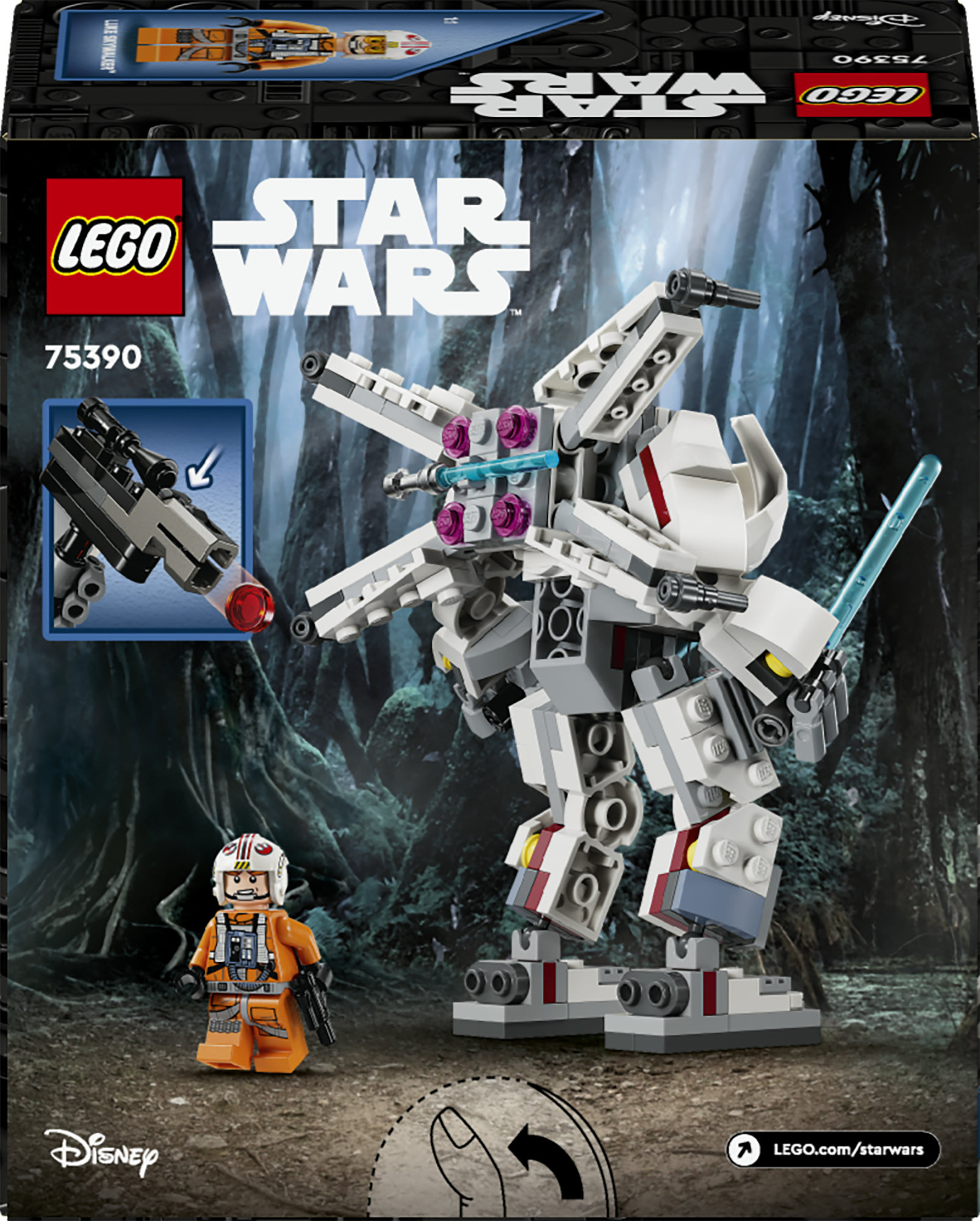 LEGO Star Wars 75390 Mech X-Wing di Luke Skywalker, Veicolo Robot Giocattolo, Giochi Bambini 6+, Piccolo Regalo da Collezione