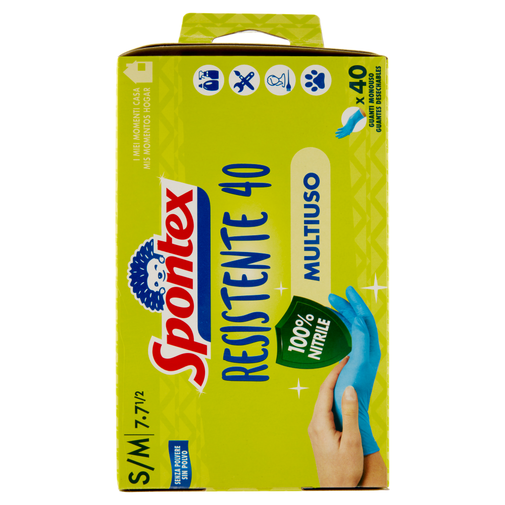 Spontex Guanti Usa&Getta Resistente 40 tg S/M