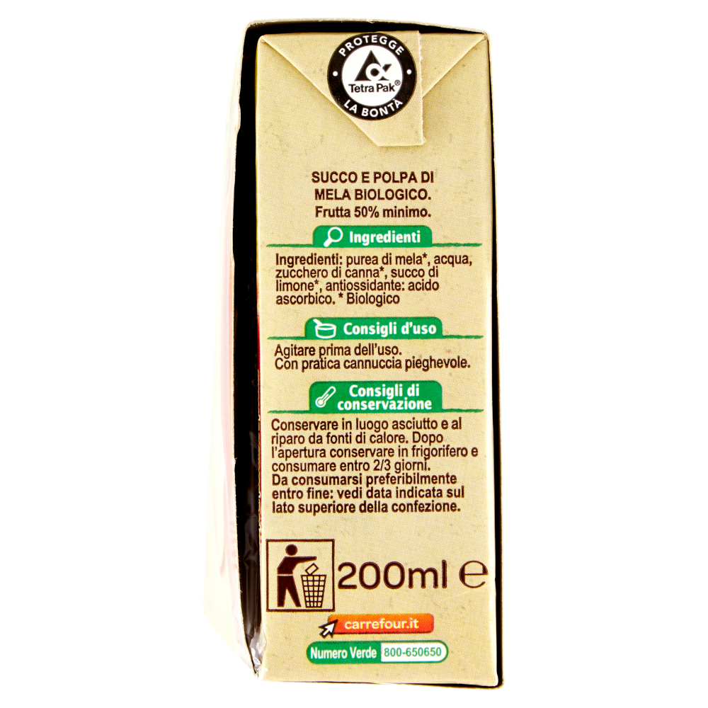 Carrefour Bio Succo e Polpa di Mela 3 x 200 ml