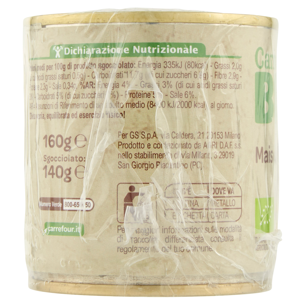 Carrefour Bio Mais dolce 2 x 160 g
