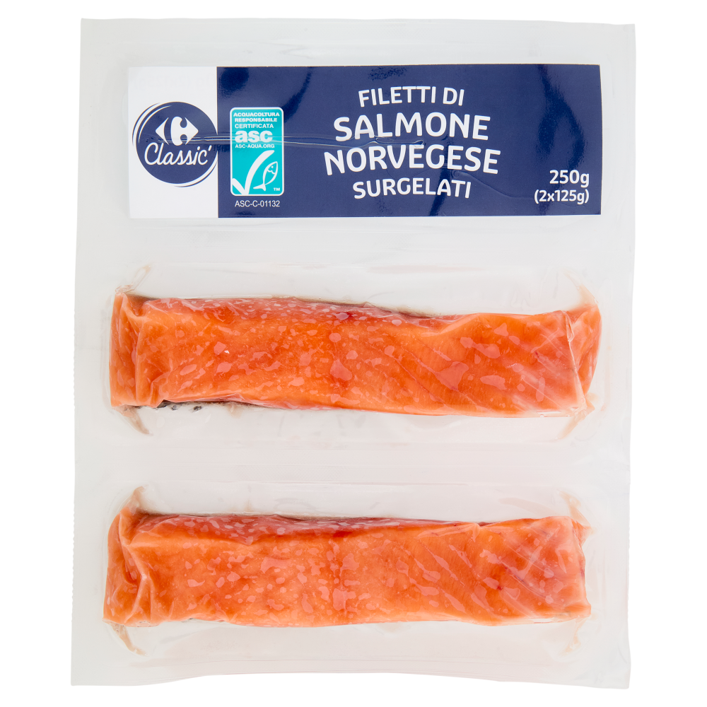 Carrefour Classic Filetti di Salmone Norvegese Surgelati 2 x 125 g