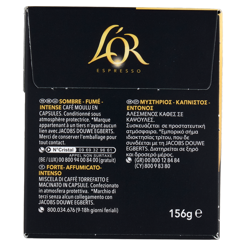 L'OR Onyx 12- 30 Capsule Caffè Compatibili con Macchine Nespresso*® Original 156g