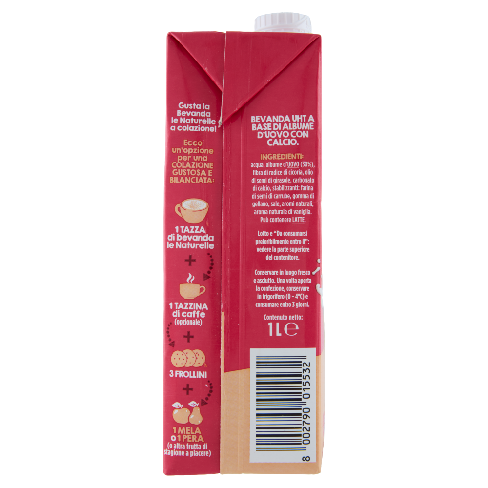 le Naturelle Bongiorno Bevanda Ricca di Calcio e Proteine Gusto Delicato di Vaniglia 1 L