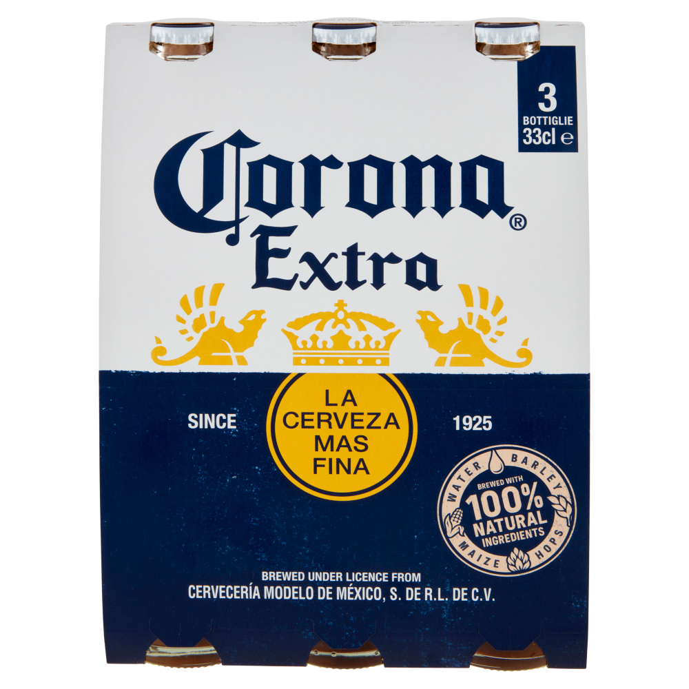CORONA EXTRA Birra lager messicana bottiglia 3x33cl cl