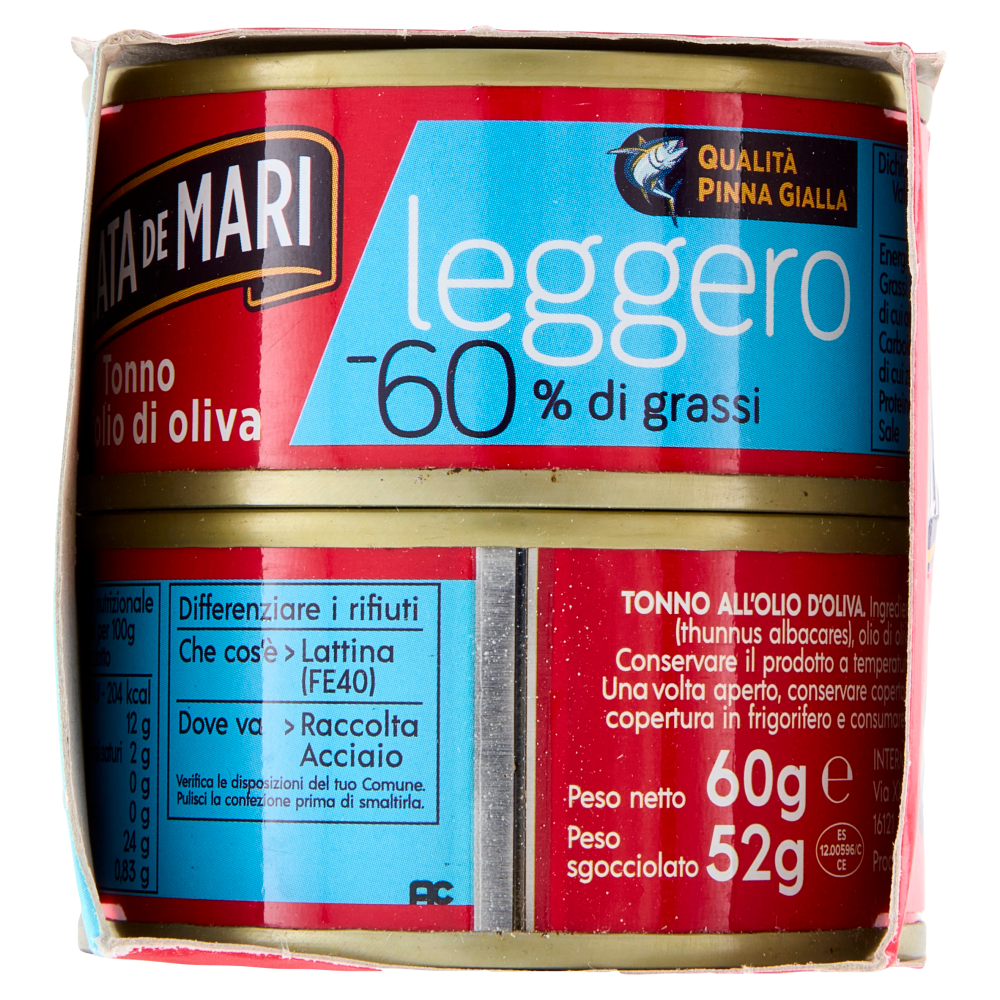 Calata de Mari leggero Tonno all'olio di oliva 6 x 60 g