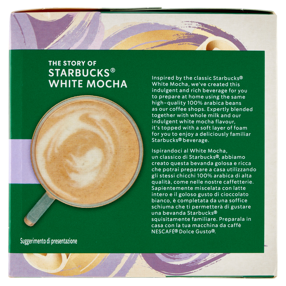 STARBUCKS White Mocha by Nescafé Dolce Gusto Latte al Cioccolato Bianco con Caffè 12 Capsule 123 g