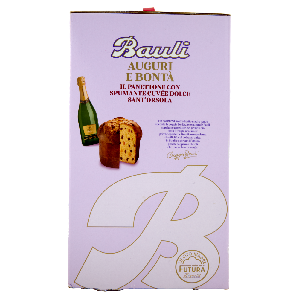 Bauli Auguri e Bontà Panettone Bauli 700 g + Spumante Cuvée dolce Sant'Orsola 75 cl