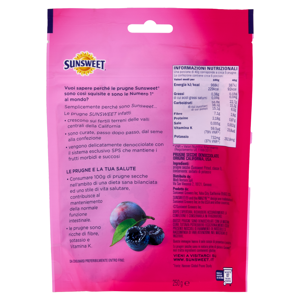 Sunsweet Amaz!n Prunes Prugne California Denocciolate 250 g