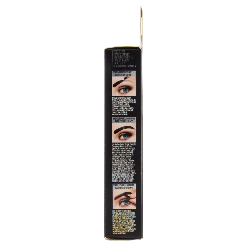 Maybelline New York Tinta Sopracciglia Tattoo Brow Peel-Off, Dura fino a 3 Giorni, Black Brown