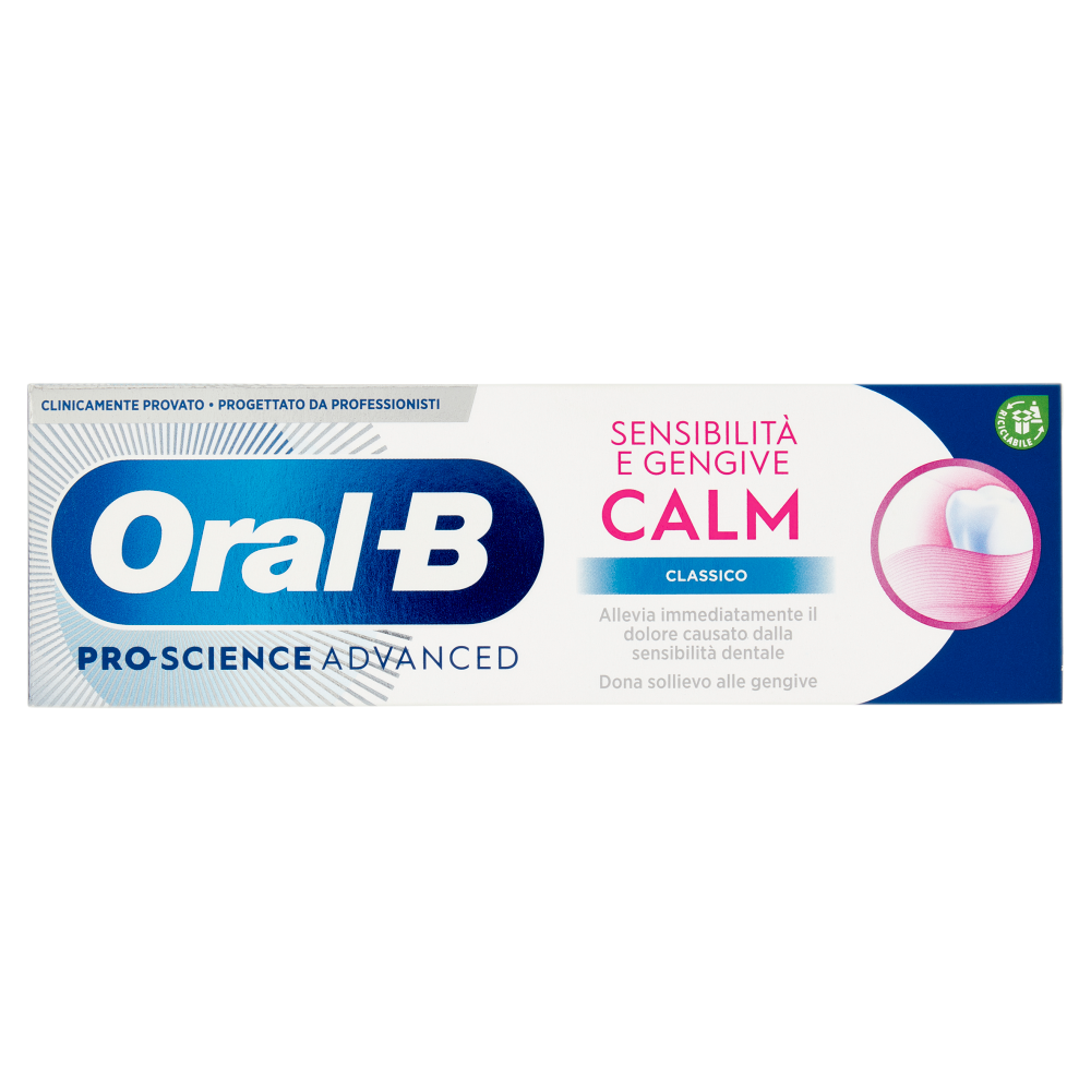 Oral-B Pro-Science Advanced Dentifricio Sensibilità e Gengive Calm Classico 75 ml