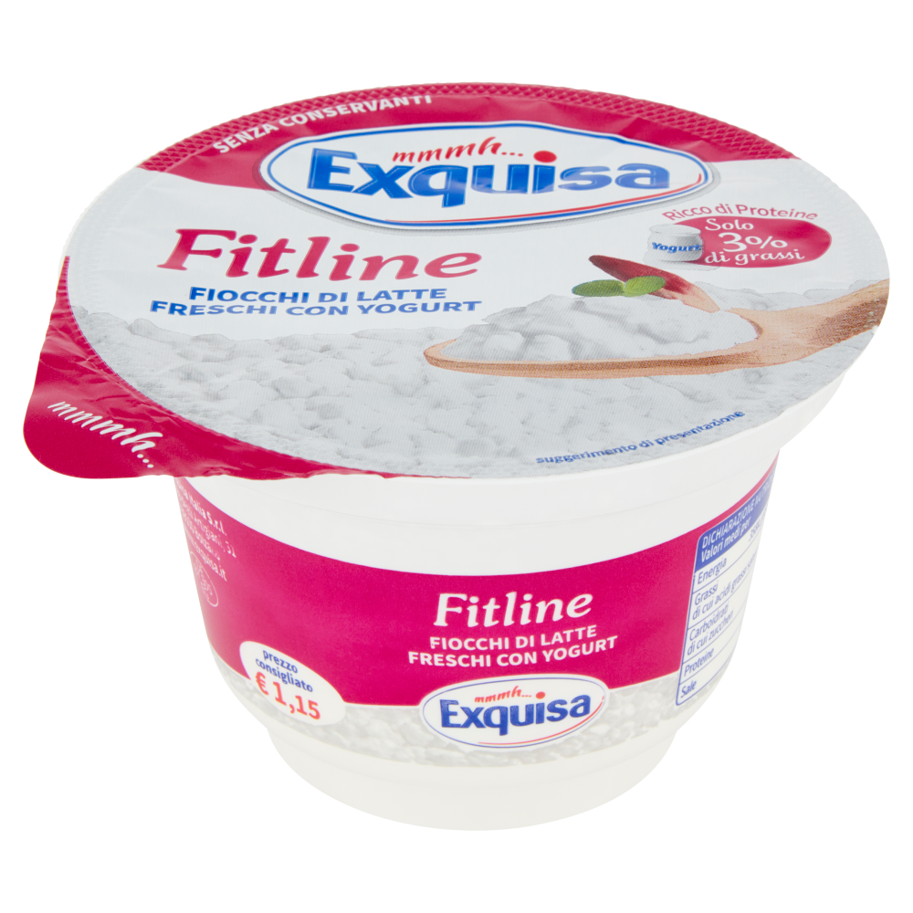 Exquisa Fitline Fiocchi di Latte Freschi con Yogurt 150 g