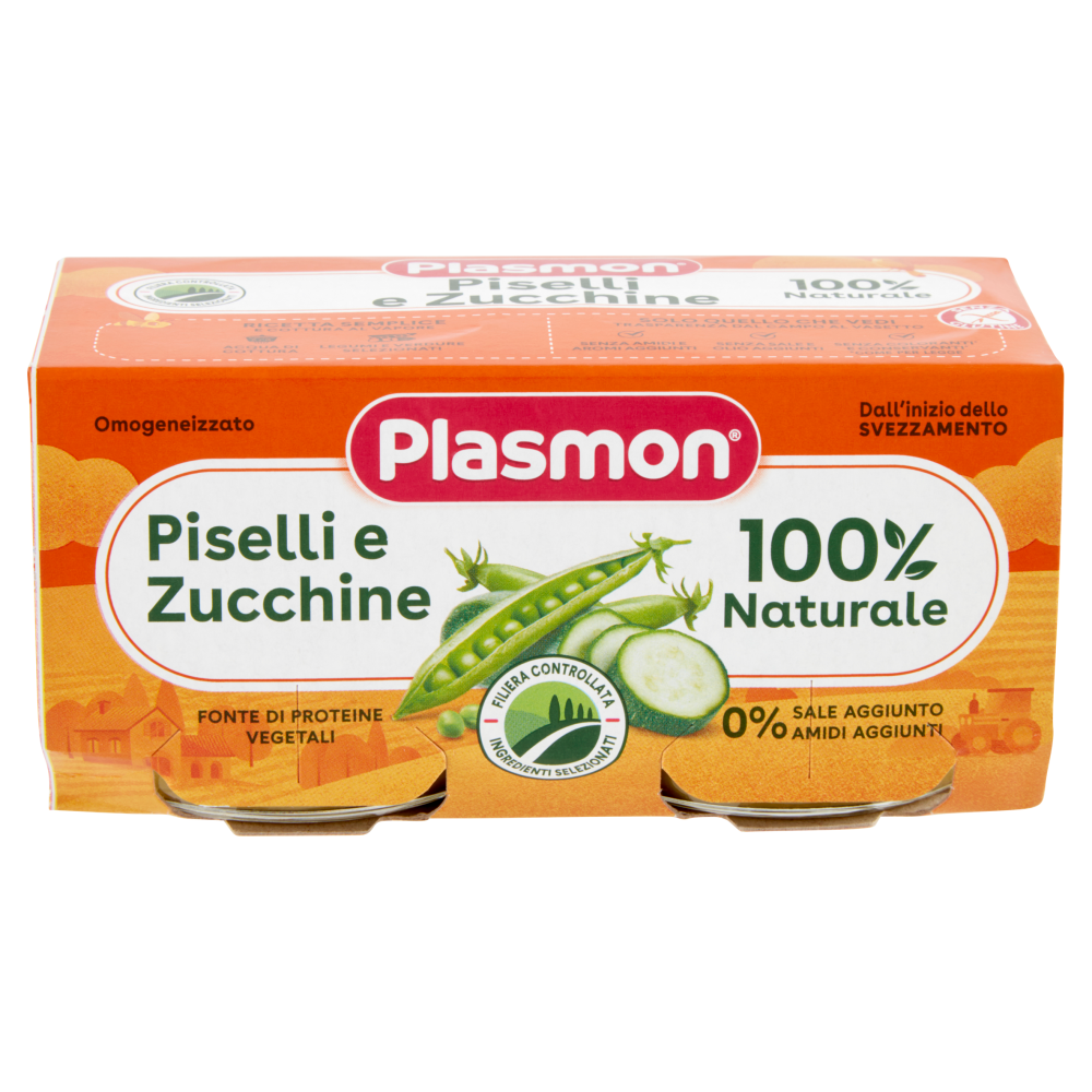 Plasmon Omogeneizzato Piselli e Zucchine 2 x 80 g
