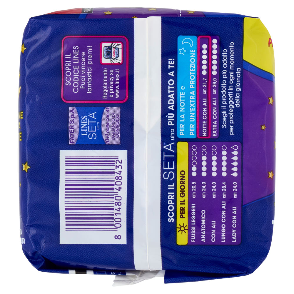 Lines Seta ultra notte con ali 10 + 1 pz