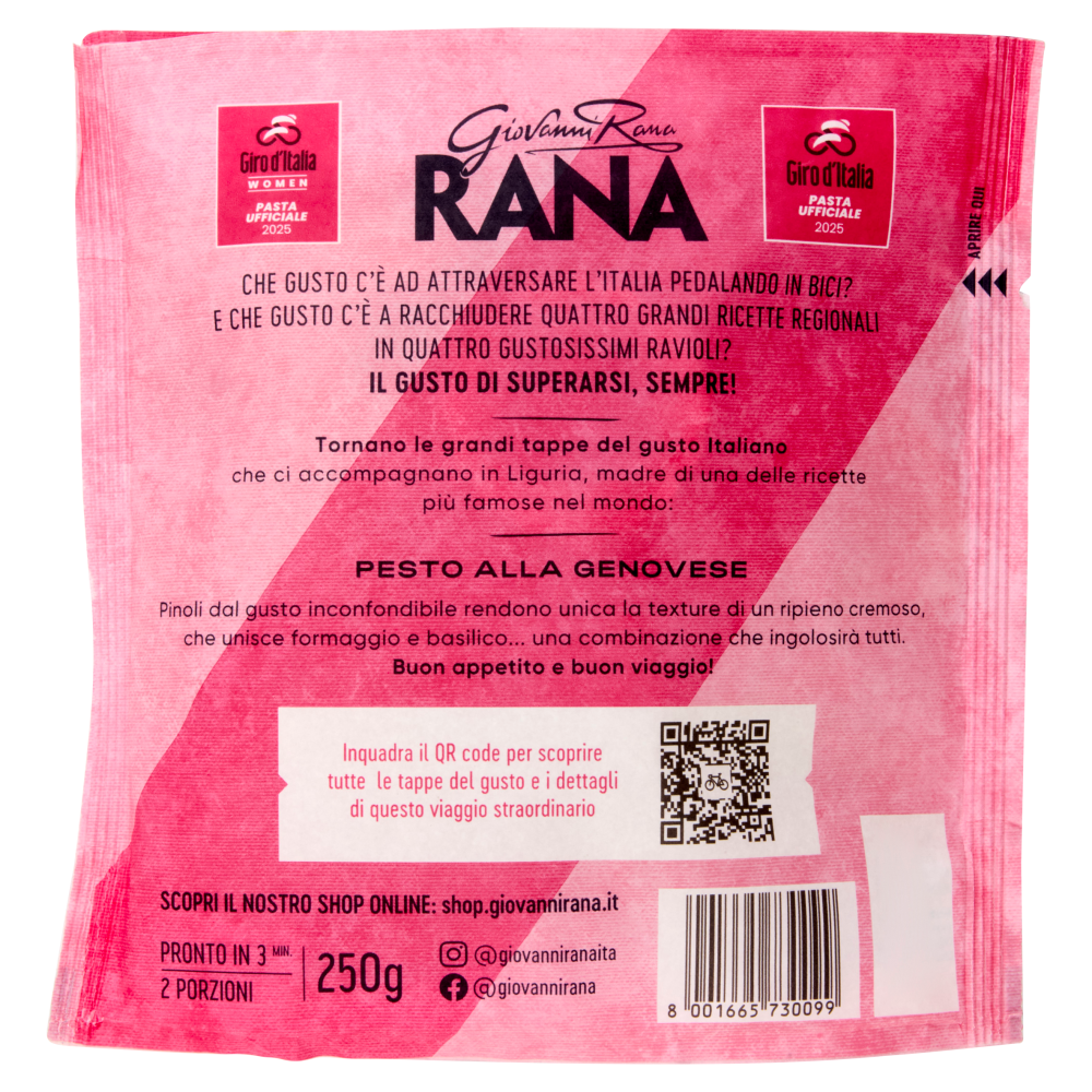 Giovanni Rana Giro d'Italia Ravioli con Pesto alla Genovese 250 g