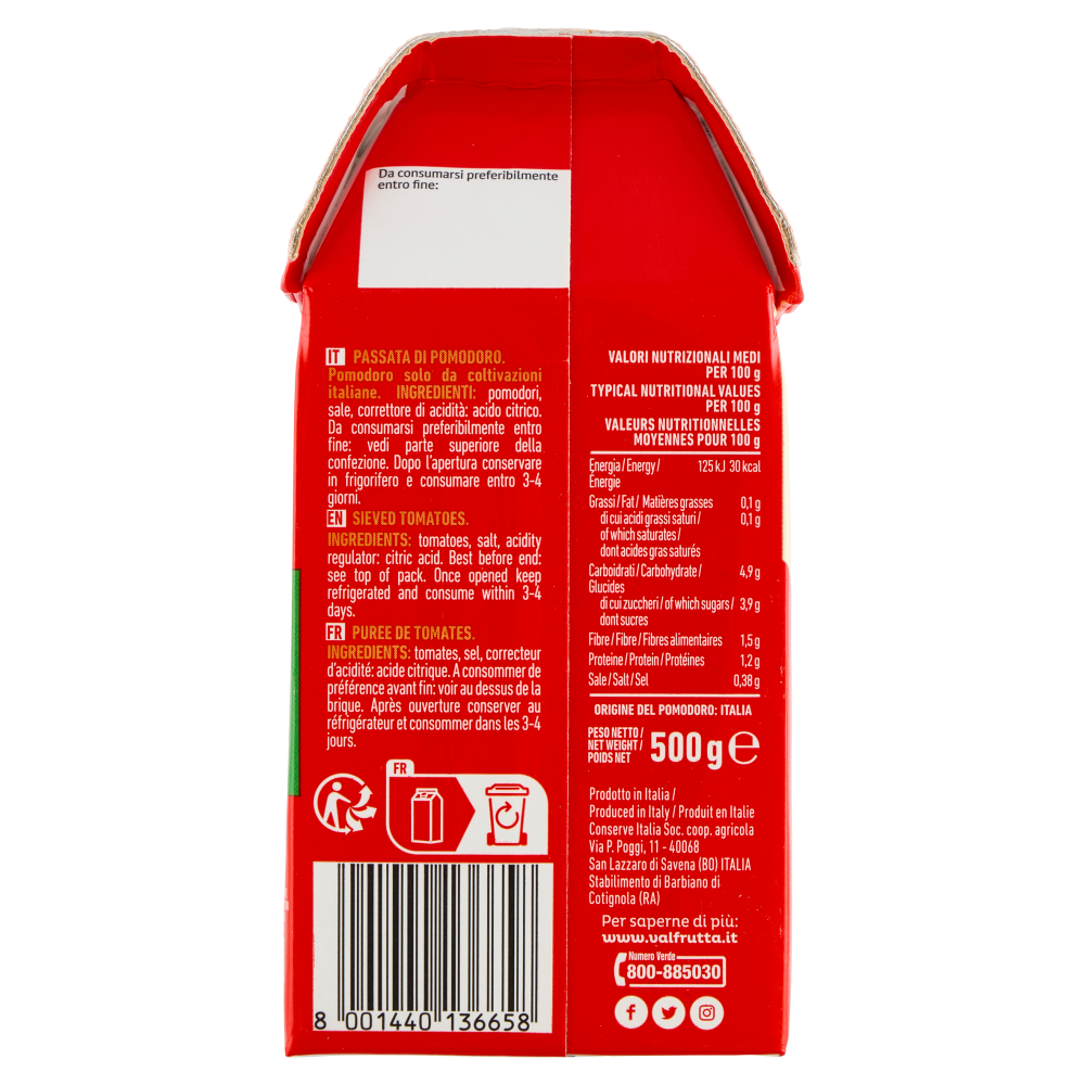 Valfrutta al Vapore Passata Vellutata 500 g