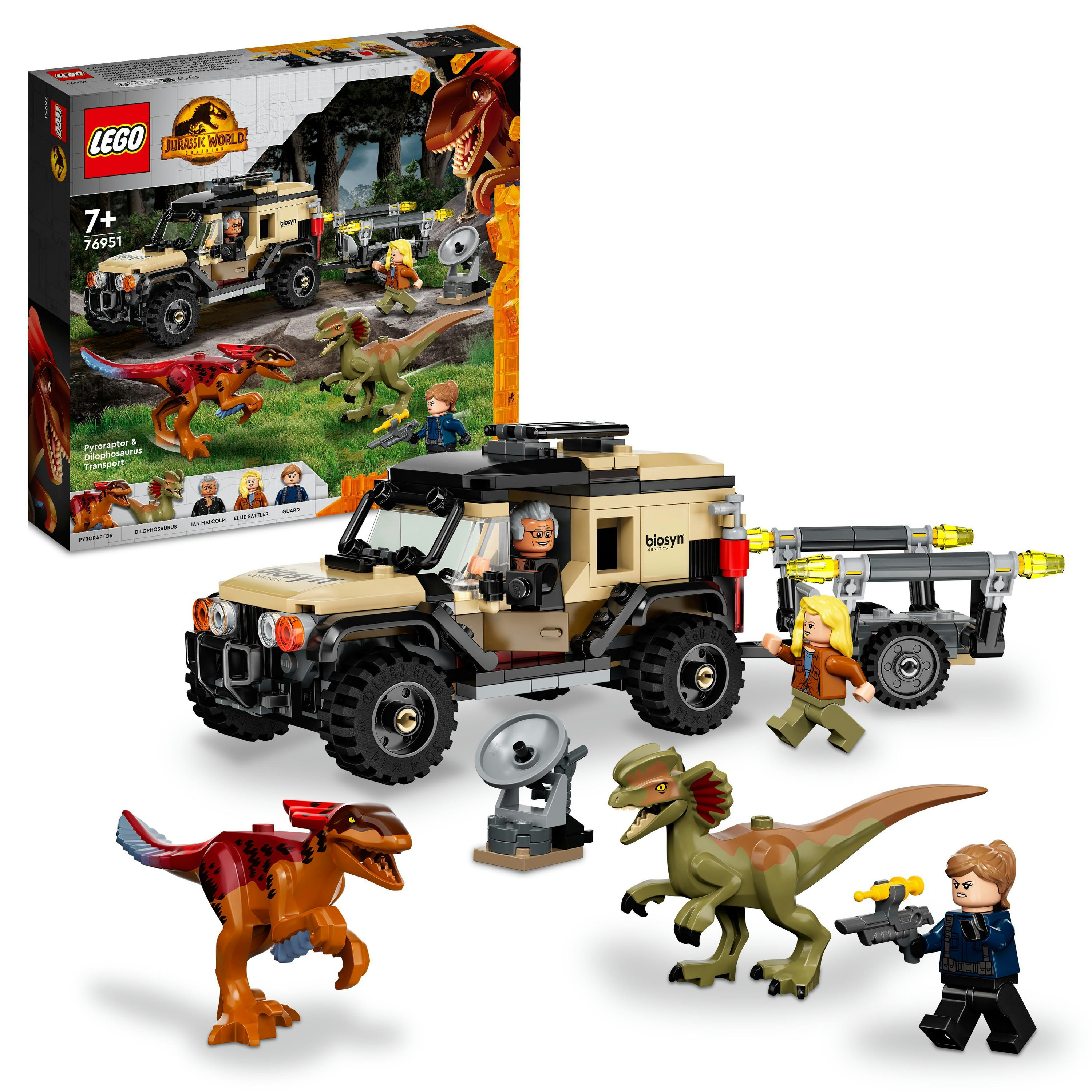 LEGO Jurassic World Trasporto del Piroraptor e del Dilofosauro