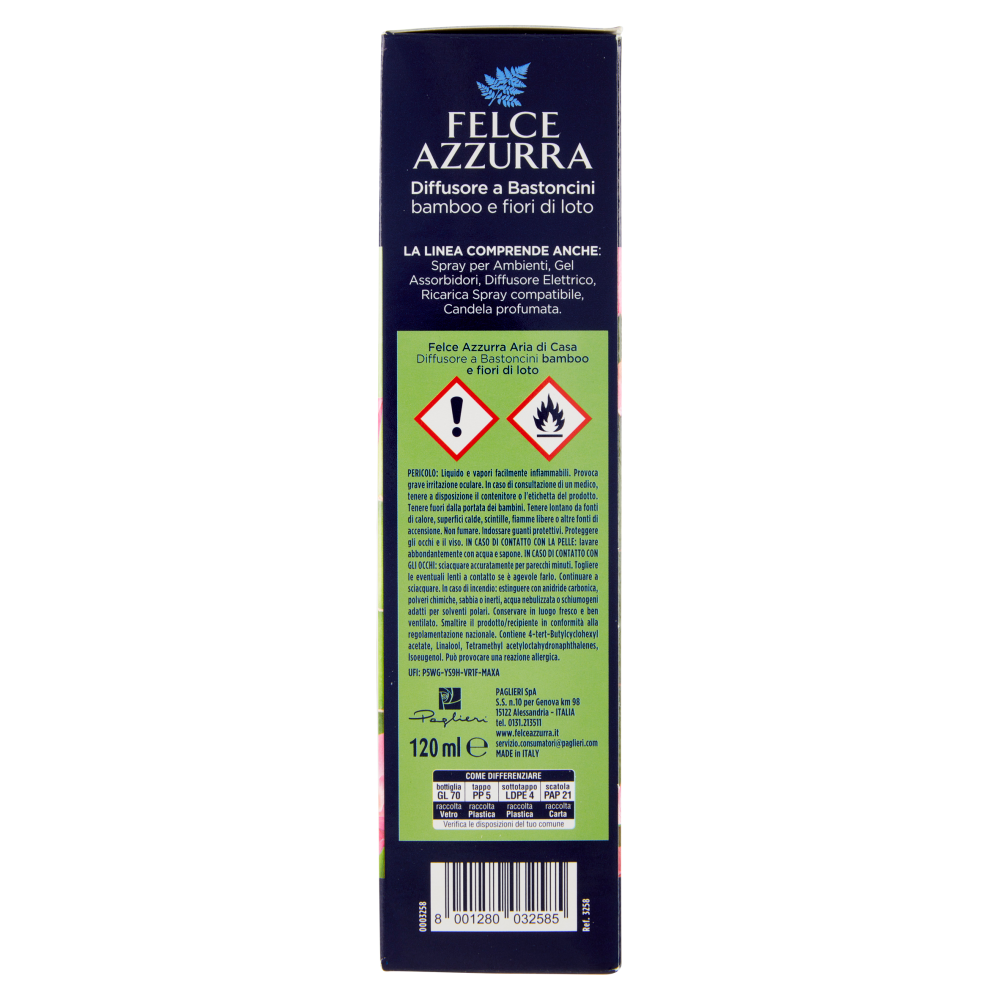 Felce Azzurra Aria di Casa bamboo e fiori di loto Diffusore a Bastoncini 120 ml