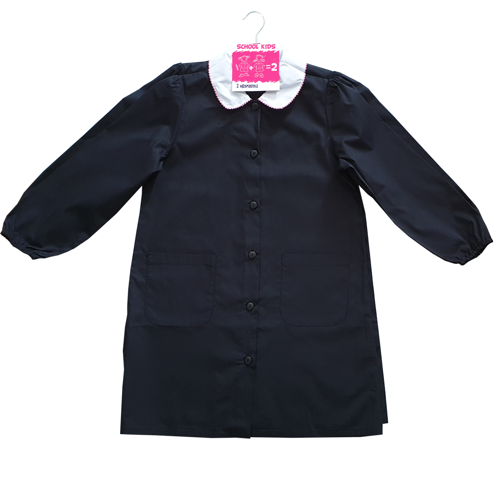 School Kids Confezione 2 Grembiuli Scuola Bambina Nero 9/10 Anni